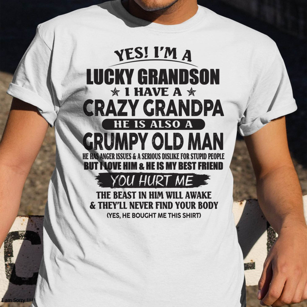 LUCKY GRANDSON OF CRAZY GRANDPA -  PERFECT GIFT FROM GRANDPA - virgo00 (SKU12-145-00)