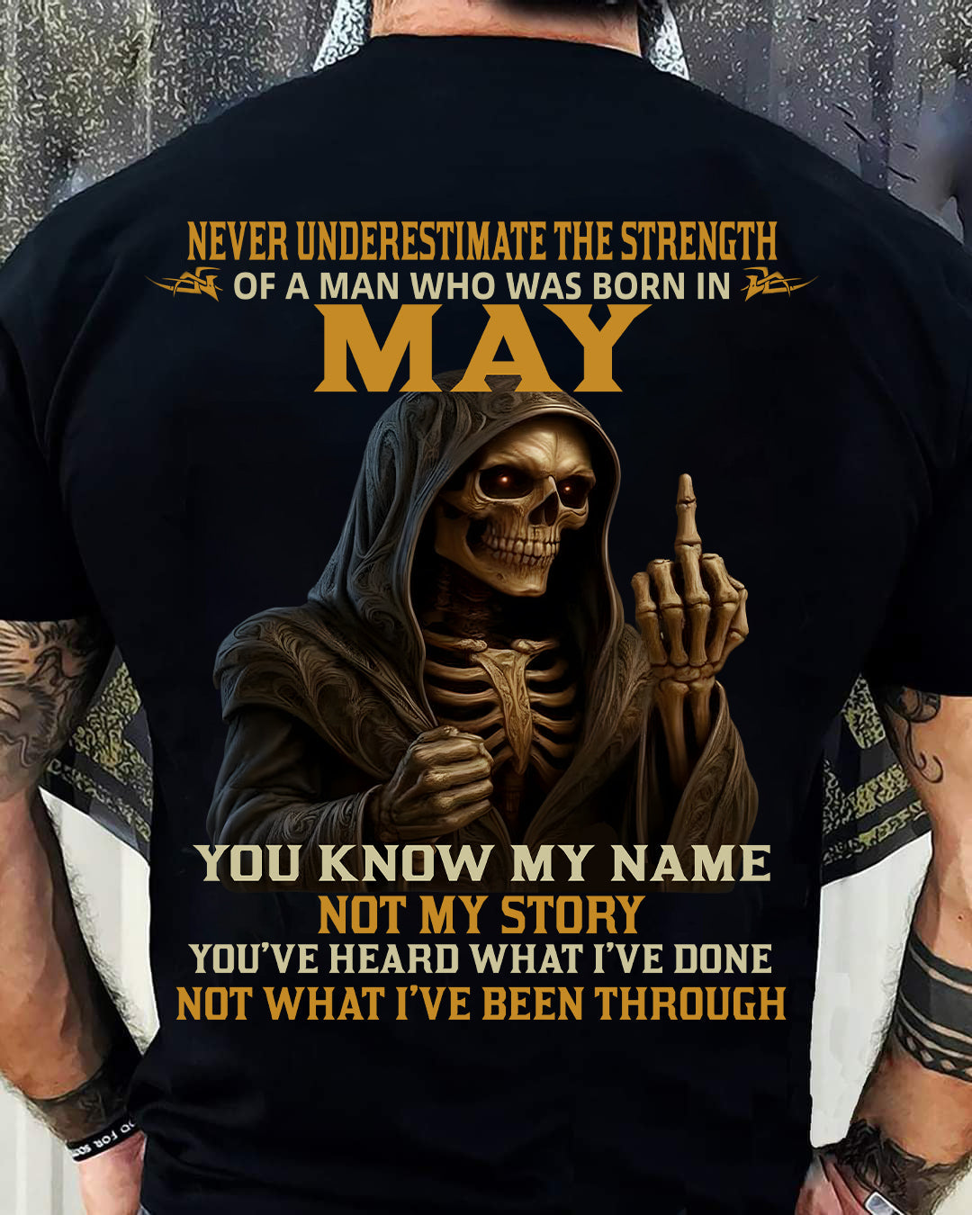 MAY - NEVER UNDERESTIMATE - BIRTHDAY T-SHIRT FOR MEN - Virgo05 (SKU26T-01-06-05)