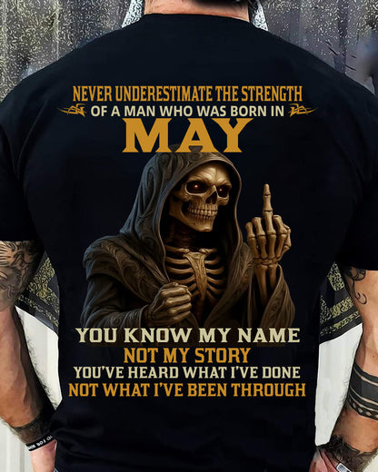 MAY - NEVER UNDERESTIMATE - BIRTHDAY T-SHIRT FOR MEN - Virgo05 (SKU26T-01-06-05)