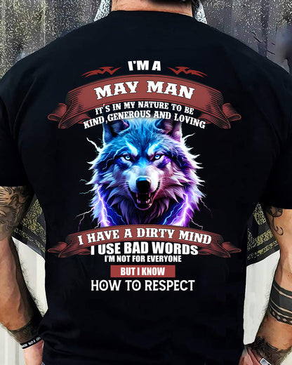 MAY - KNOW HOW TO RESPECT - BIRTHDAY T-SHIRT FOR MEN - Virgo05 (SKU12-312-05)
