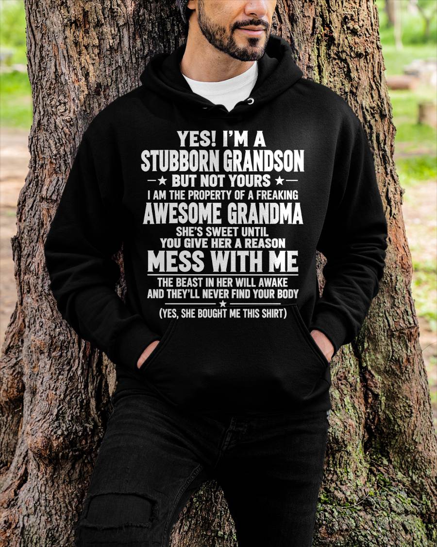 SHIRT Stubborn Grandson Of An Awesome Grandma - From Grandma - To Grandson - Virgo00 (SKU2610-131-00)