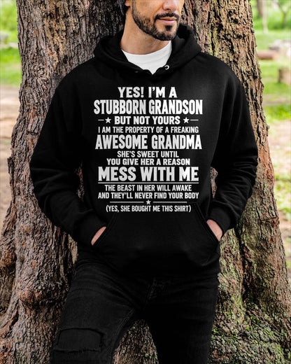 SHIRT Stubborn Grandson Of An Awesome Grandma - From Grandma - To Grandson - Virgo00 (SKU2610-131-00)