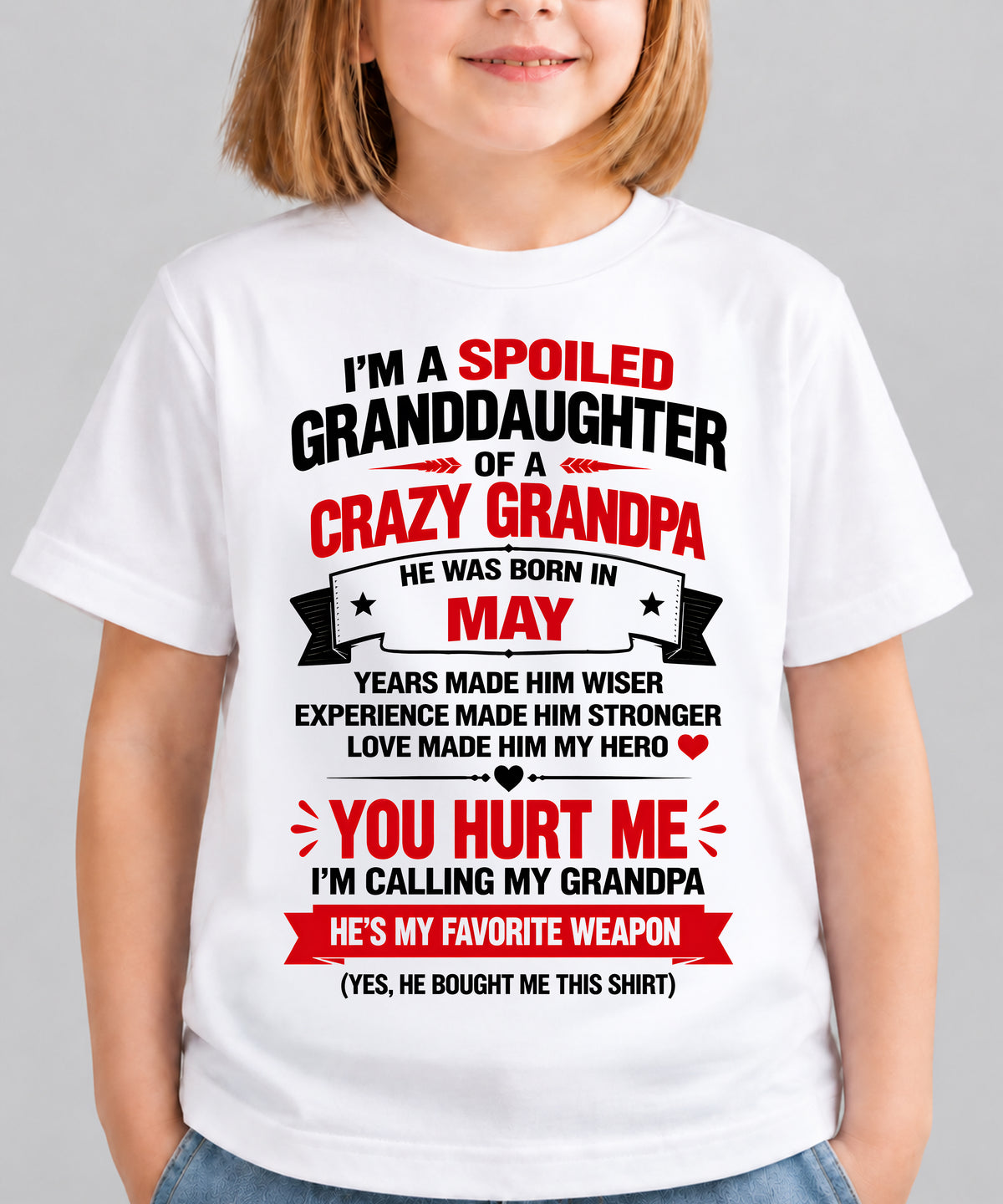 MAY SHIRT Grandpa Is A Hero - From Grandpa - To Granddaughter - Virgo05 (SKU2609-354-05)
