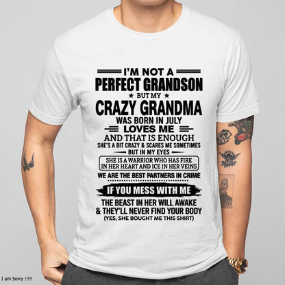 JULY SHIRT, I’M NOT A PERFECT GRANDSON-FROM GRANDMA TO GRANDSON-VIRGO07 (SKU2607-13-07)