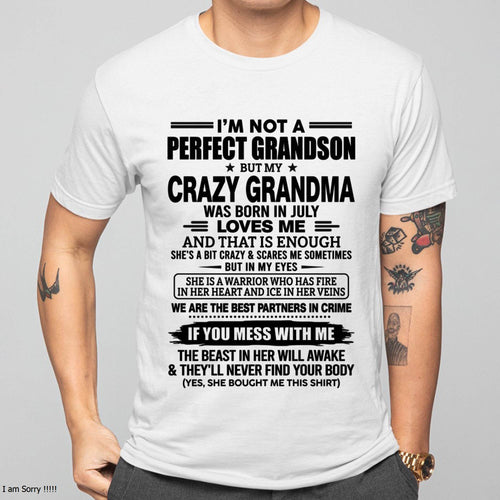 JULY SHIRT, I’M NOT A PERFECT GRANDSON-FROM GRANDMA TO GRANDSON-VIRGO07 (SKU2607-13-07)