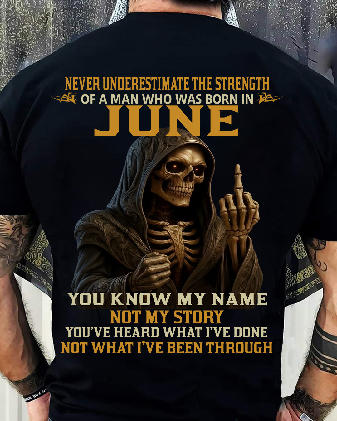 JUNE - NEVER UNDERESTIMATE - BIRTHDAY T-SHIRT FOR MEN - Virgo06 (SKU26T-01-06-06)