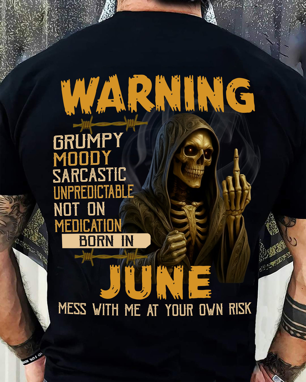 JUNE - WARNING GRUMPY MOODY - BIRTHDAY T-SHIRT FOR MEN - Virgo06 (SKU26T-01-07-06)