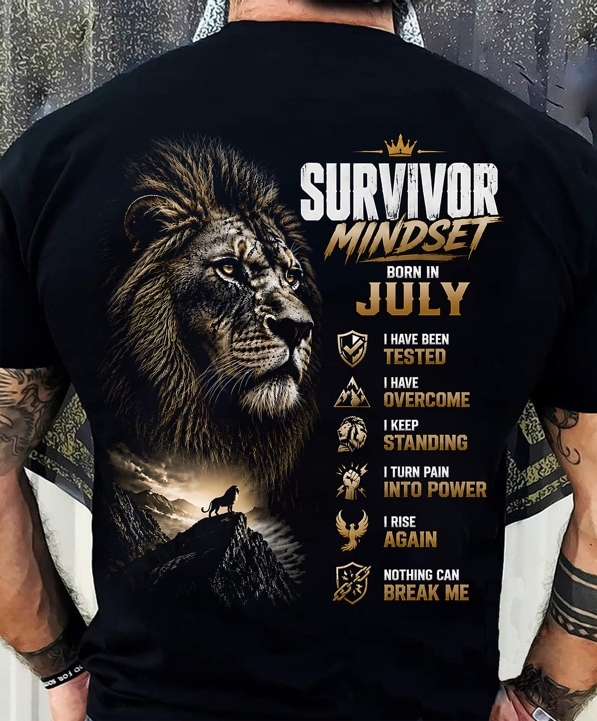JULY SHIRT Survivor Mindset - For Men - Virgo07 (SKU2608-659-07)