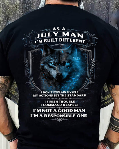 JULY - BUILT DIFFERENT - BIRTHDAY T-SHIRT FOR MEN - Virgo07 (SKU12-301-07)