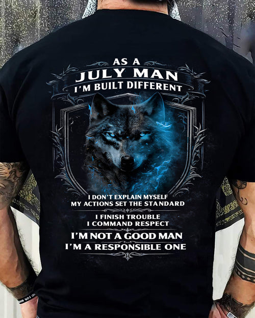 JULY - BUILT DIFFERENT - BIRTHDAY T-SHIRT FOR MEN - Virgo07 (SKU12-301-07)