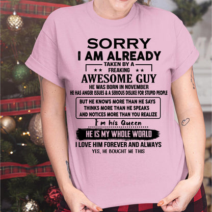 November - Awesome Guy - Perfect gift for your girlfriend or wife From Husband - Virgo11 (SKUT08-11-11)