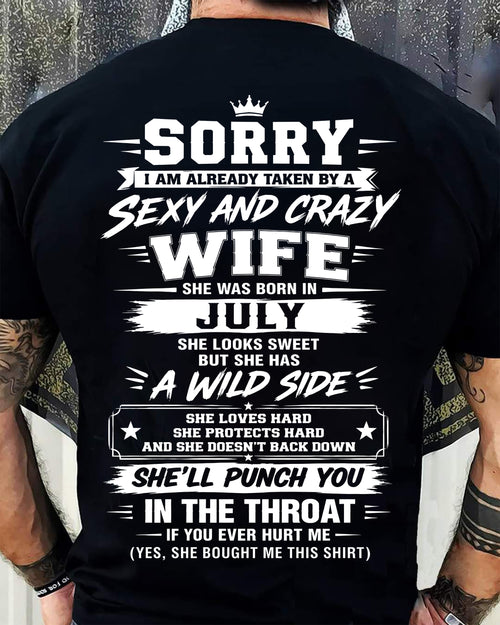 JULY SHIRT Sexy And Crazy Wife - To Wife - From Husband - Virgo07 (SKU2609-257-07)