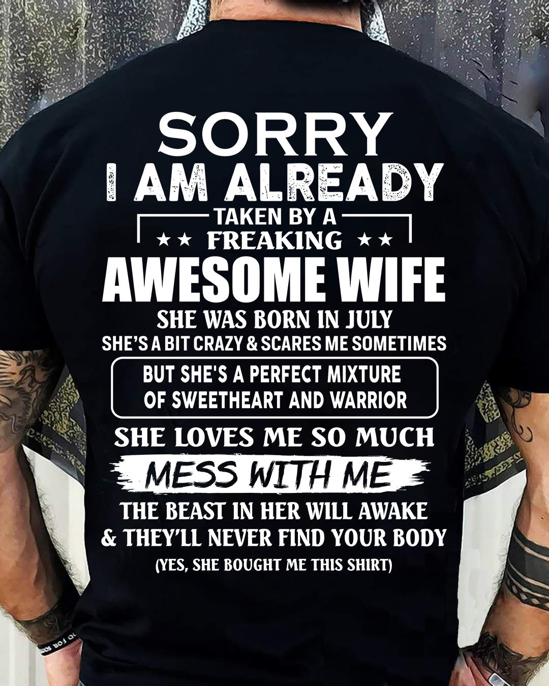 Wife July - Perfect gift for husband From Wife - Virgo07 (SKU68-86-07)