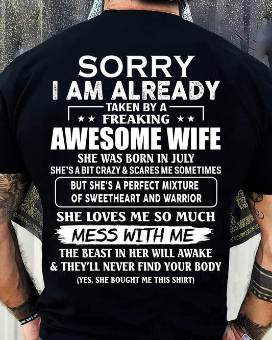 Wife July - Perfect gift for husband From Wife - Virgo07 (SKU68-86-07)