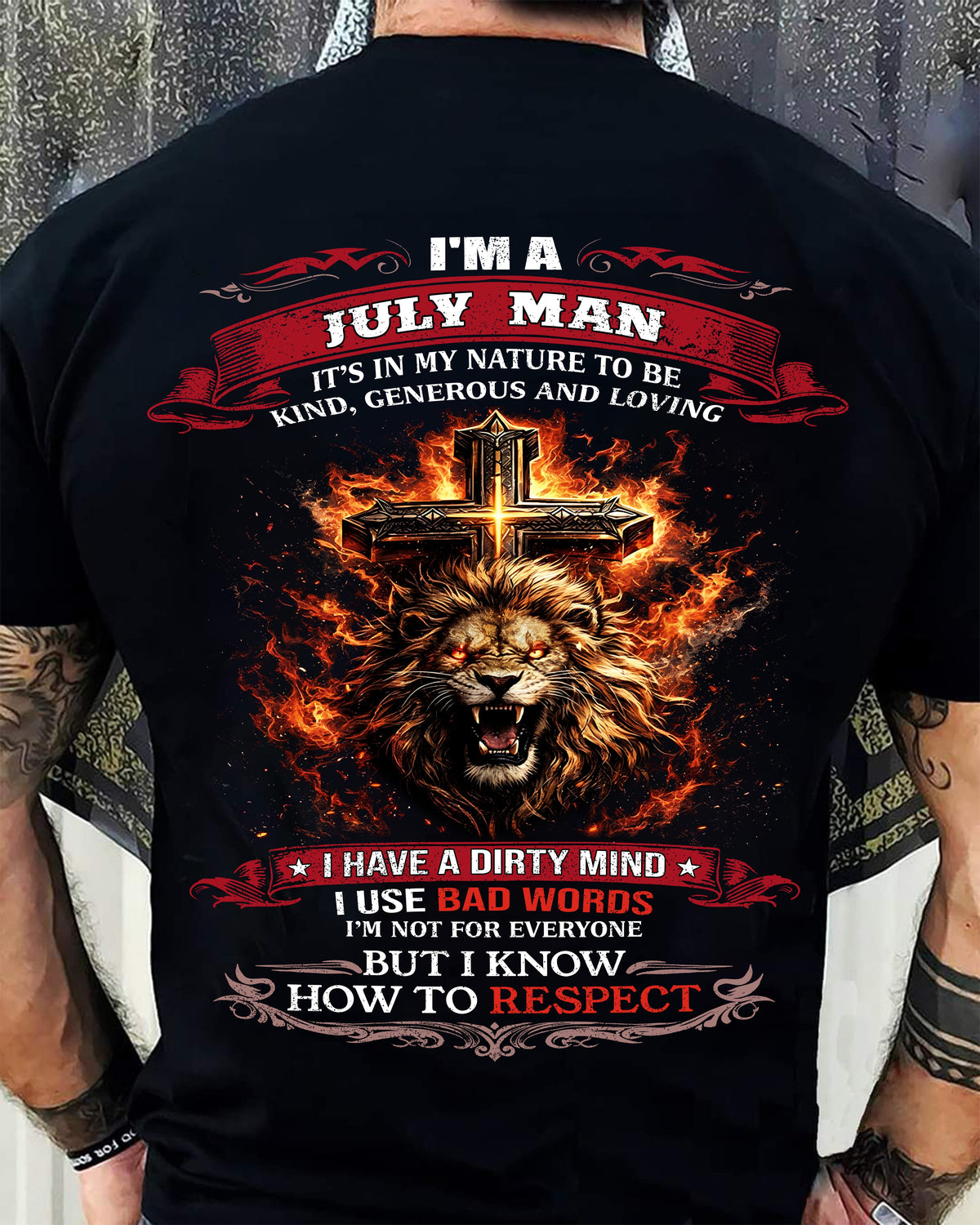 JULY - KIND AND LOVING ARE MY NATURE - PREMIUM DTG PRINT BIRTHDAY T-SHIRT FOR MEN - Virgo07 (SKU26T-01-31-07)