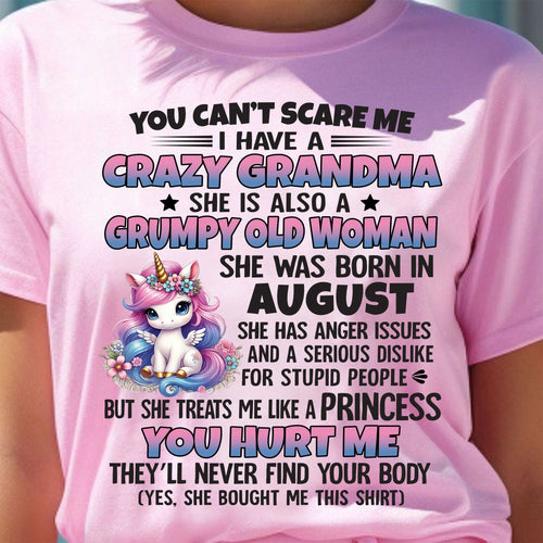 AUGUST - YOU CAN'T SCARE ME - GIFT FROM GRANDMA - virgo08 (SKU09-106-08)