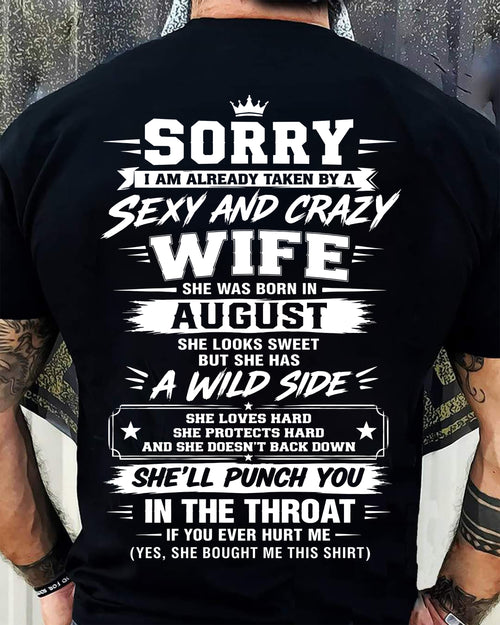 AUGUST SHIRT Sexy And Crazy Wife - To Wife - From Husband - Virgo08 (SKU2609-257-08)