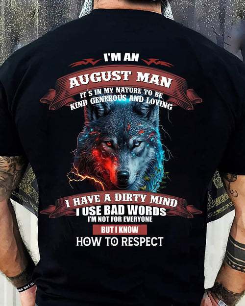 AUGUST - KNOW HOW TO RESPECT - BIRTHDAY T-SHIRT FOR MEN - Virgo08 (SKU12-162-08)
