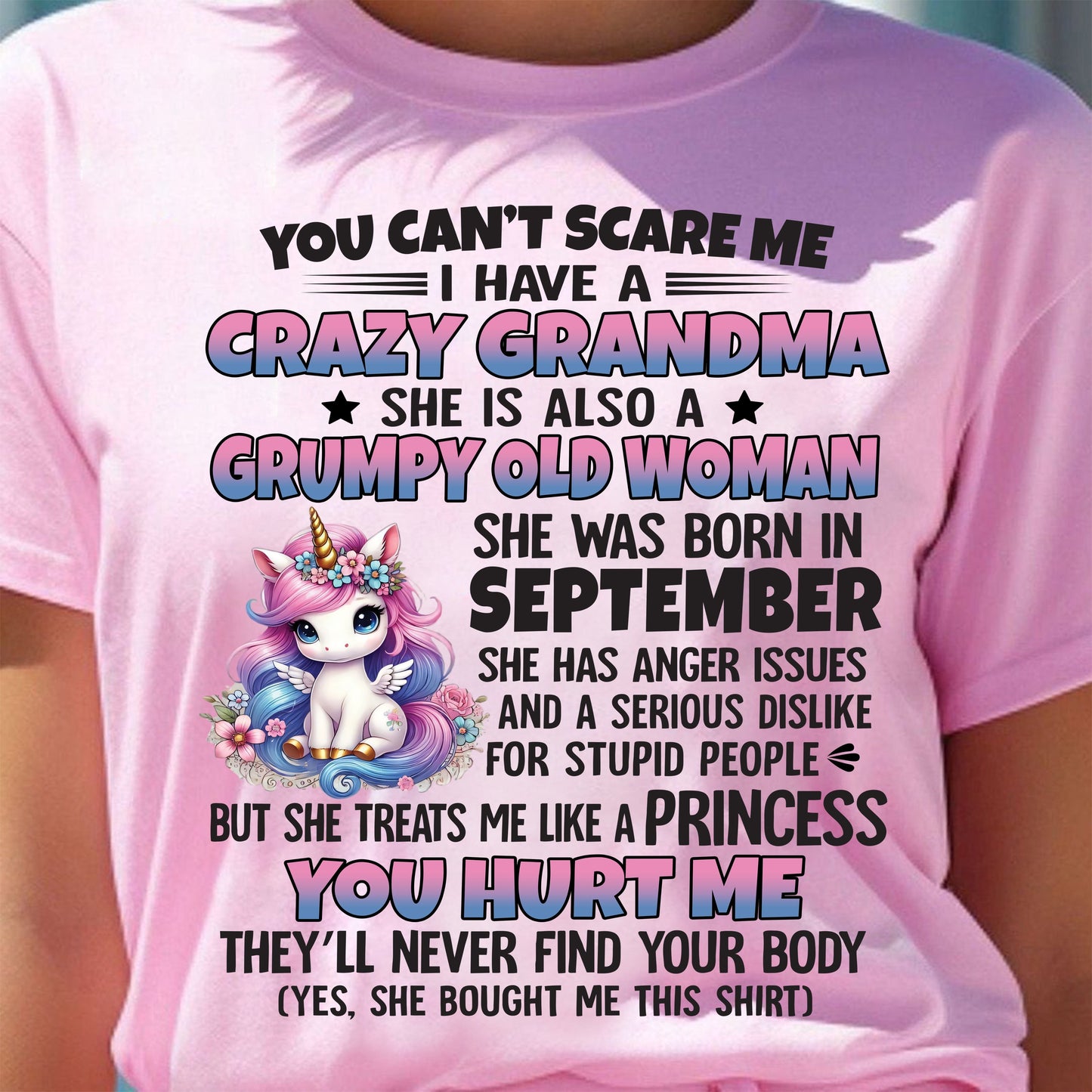 SEPTEMBER - YOU CAN'T SCARE ME - GIFT FROM GRANDMA - virgo09 (SKU09-106-09)