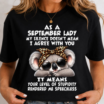 SEPTEMBER SHIRT As A September Lady - For Women - Virgo09 (SKU2609-113-09)