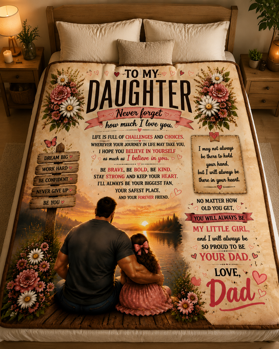 Family Blanket - From Dad - To My Daughter - Virgo - ( SKU2608-260)
