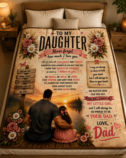 Family Blanket - From Dad - To My Daughter - Virgo - ( SKU2608-260)