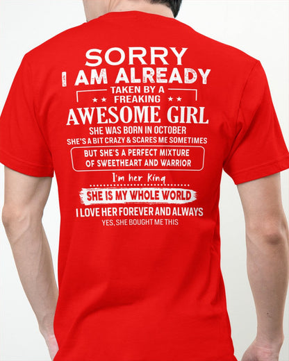 October - Awesome girl - Perfect gift for your boyfriend - (SKU04-86-10) - From Wife Virgo10