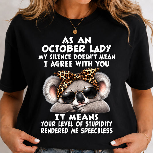 OCTOBER SHIRT As A October Lady - For Women - Virgo10 (SKU2609-113-10)
