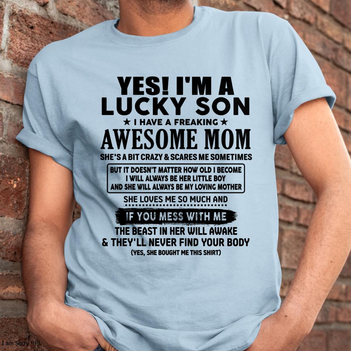 I am Lucky Son - Gift For Son From Mom - virgo00 - (SKU-T1206LMS-00)