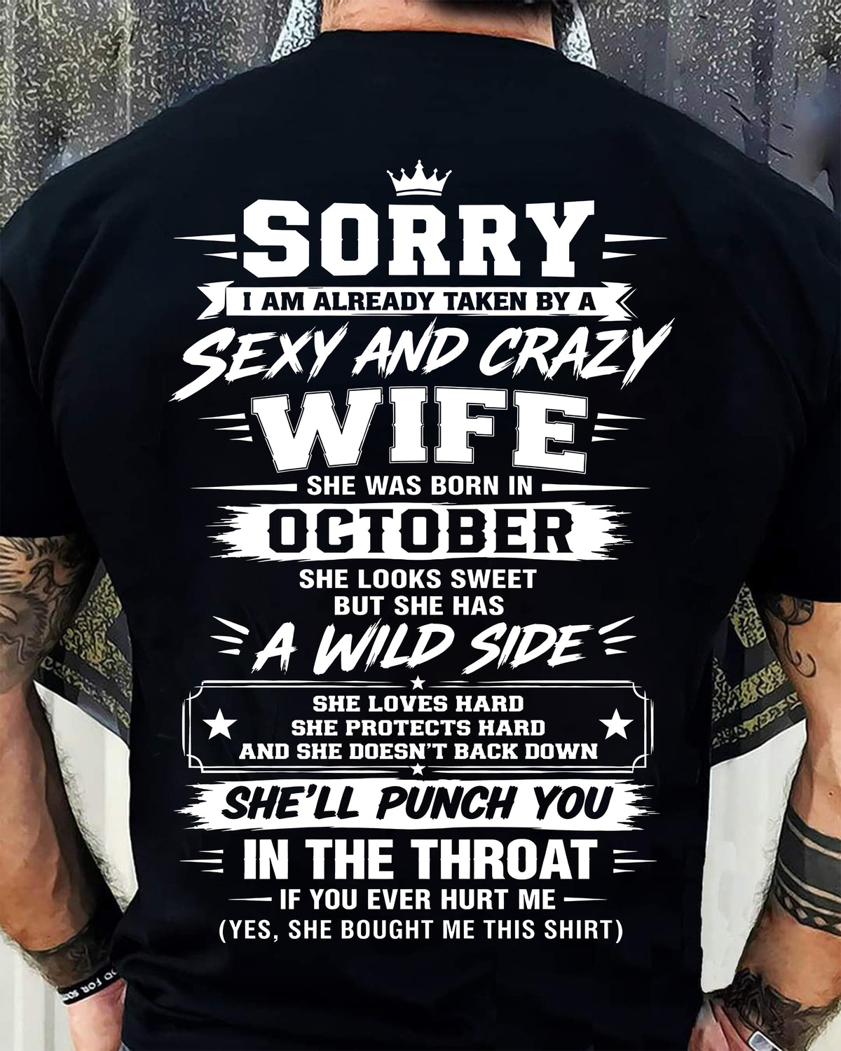 OCTOBER SHIRT Sexy And Crazy Wife - To Wife - From Husband - Virgo10 (SKU2609-257-10)
