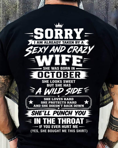 OCTOBER SHIRT Sexy And Crazy Wife - To Wife - From Husband - Virgo10 (SKU2609-257-10)