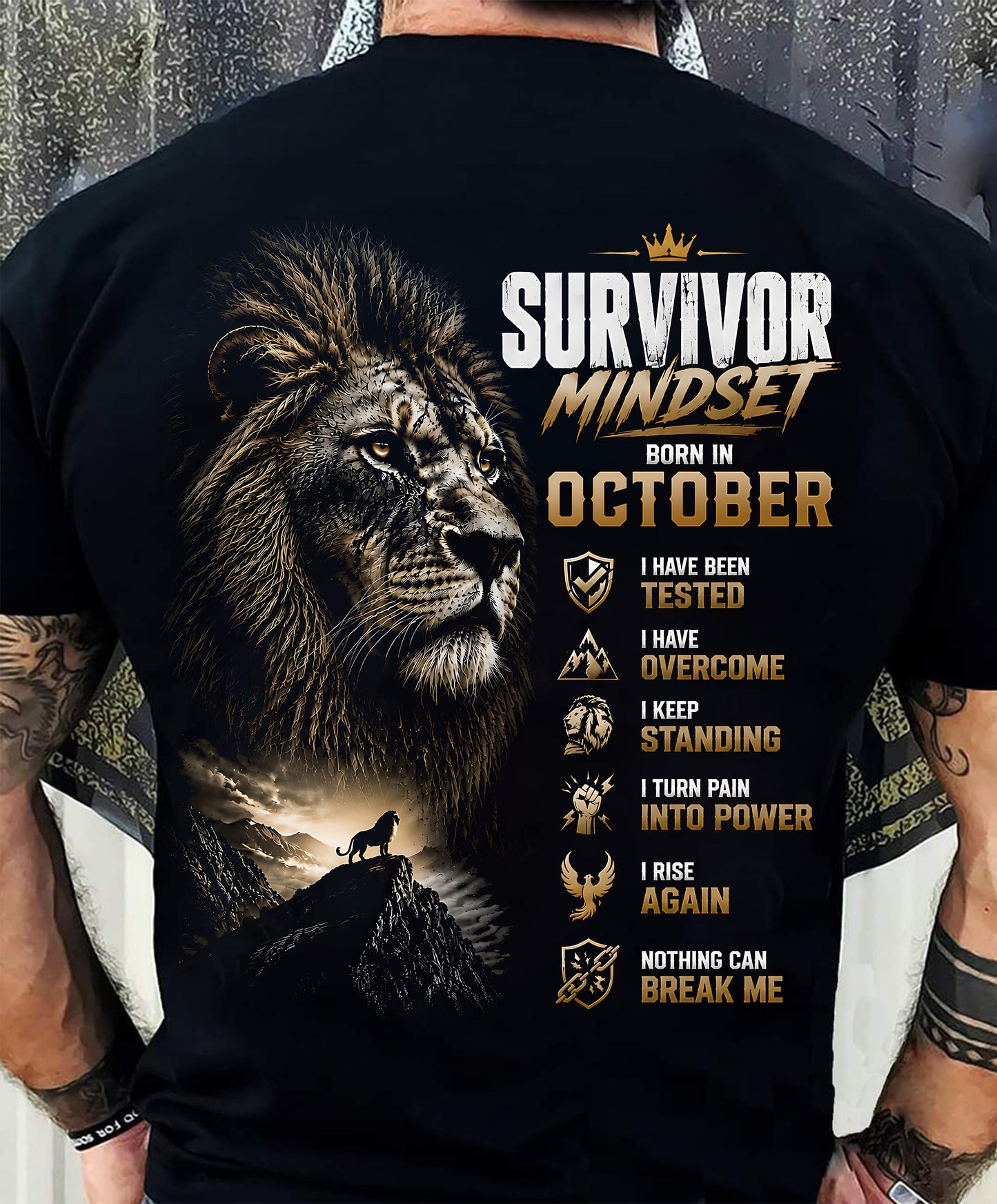 OCTOBER SHIRT Survivor Mindset - For Men - Virgo10 (SKU2608-659-10)