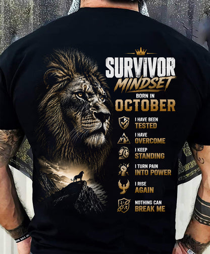OCTOBER SHIRT Survivor Mindset - For Men - Virgo10 (SKU2608-659-10)