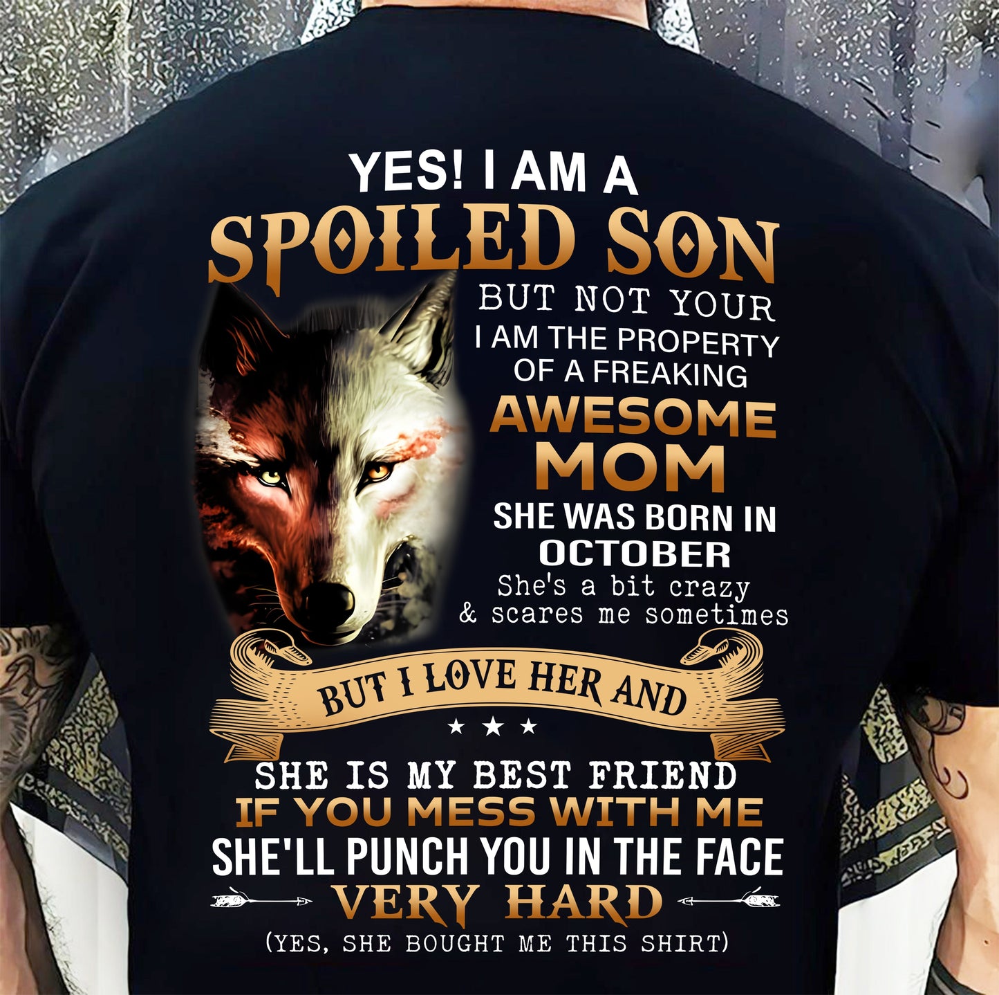 October - Lucky Son of Awesome Mom - Perfect Gift for Son From Mom - virgo10 (SKU10-128-10)