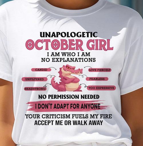 OCTOBER WOMAN I AM WHO I AM, NO EXPLANATIONS - Virgo10 (SKU2605-55-10)