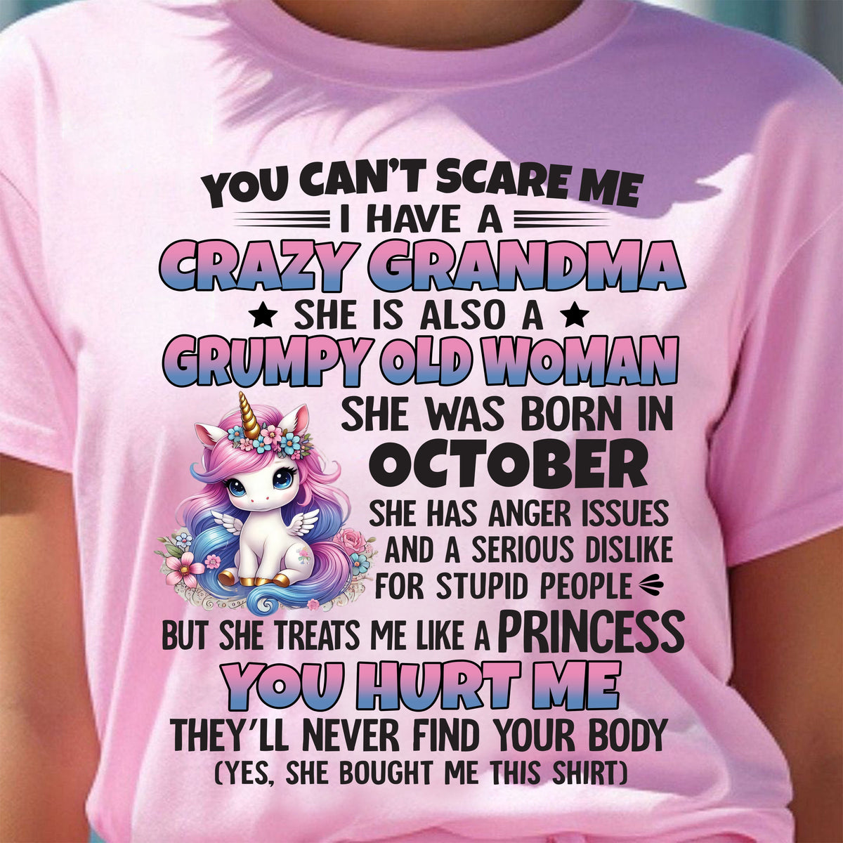 OCTOBER - YOU CAN'T SCARE ME - GIFT FROM GRANDMA - virgo10 (SKU09-106-10)