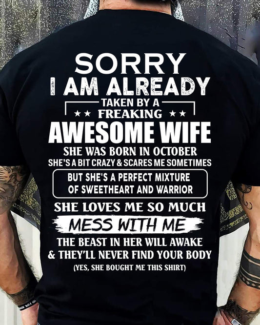 Wife October - Perfect gift for husband From Wife - Virgo10 (SKU68-86-10)