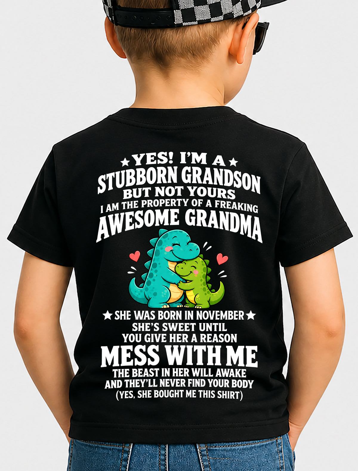 NOVEMBER SHIRT Stubborn Grandson Of An Awesome Grandma - From Grandma - To Grandson - Virgo11 (SKU2610-59-11)