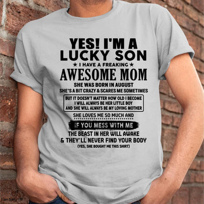 August - I am Lucky Son - Gift For Son From Mom - virgo08 - (SKU-T1206LMS-08)