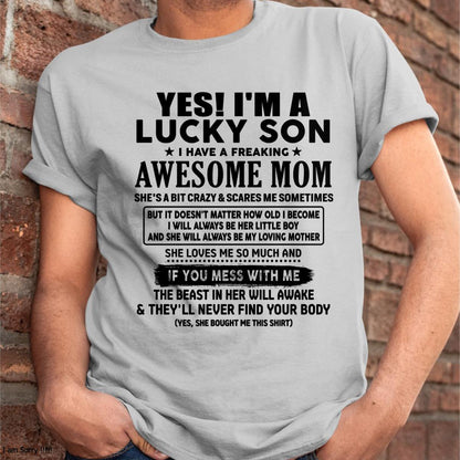I am Lucky Son - Gift For Son From Mom - virgo00 - (SKU-T1206LMS-00)