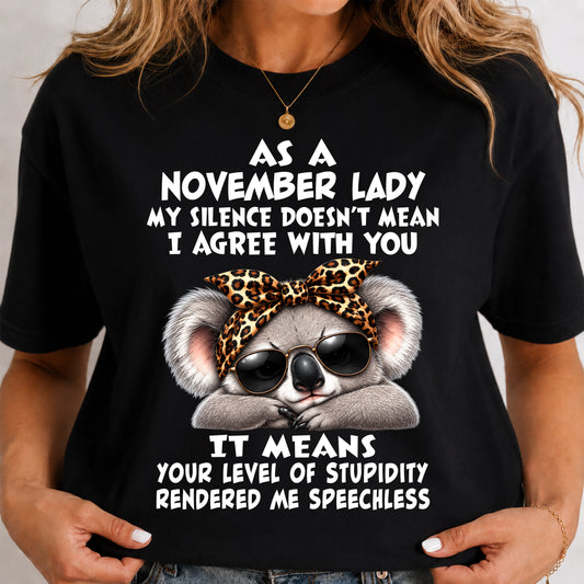 NOVEMBER SHIRT As A November Lady - For Women - Virgo11 (SKU2609-113-11)