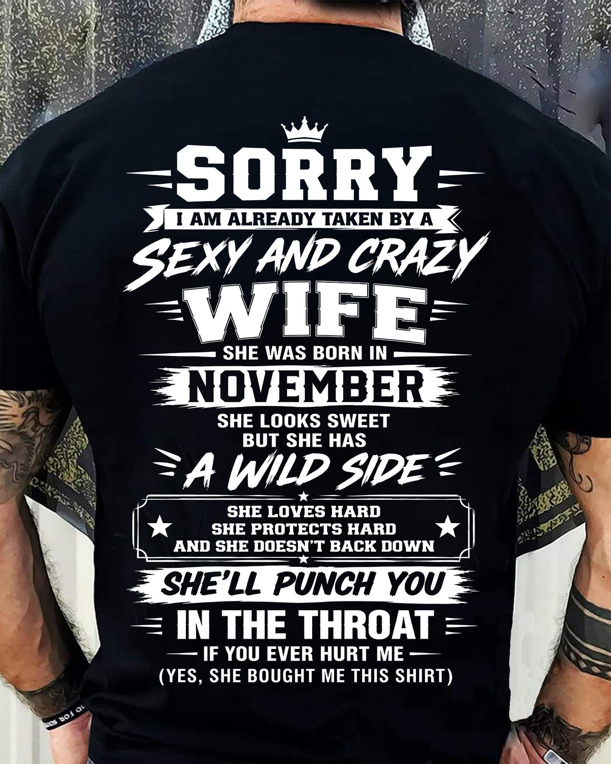 NOVEMBER SHIRT Sexy And Crazy Wife - To Wife - From Husband - Virgo11 (SKU2609-257-11)