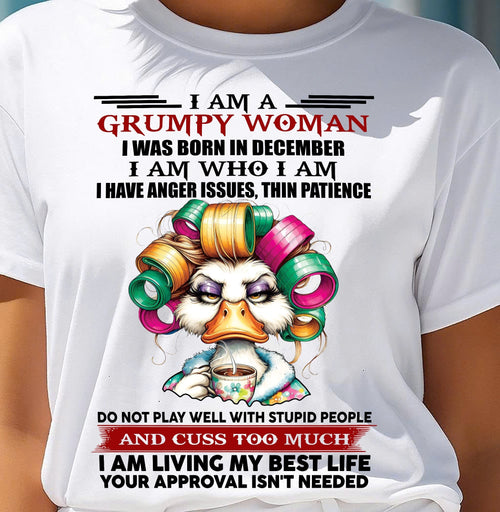 DECEMBER - GRUMPY WOMAN - BIRTHDAY SHIRT FOR WOMEN - FMA / Virgo12 (SKU26T-01-22-12)