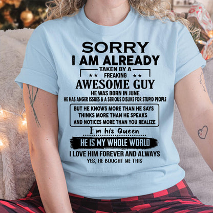 June - Awesome Guy - Perfect gift for your girlfriend or wife From Husband - Virgo06 (SKUT08-11-06)
