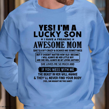 I am Lucky Son - Gift For Son From Mom - virgo00 - (SKU-T1206LMS-00)