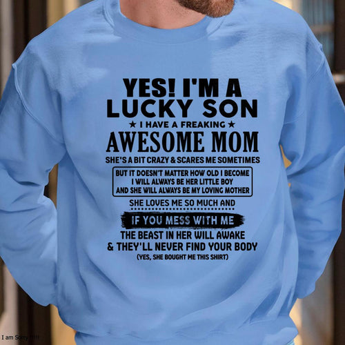 I am Lucky Son - Gift For Son From Mom - virgo00 - (SKU-T1206LMS-00)