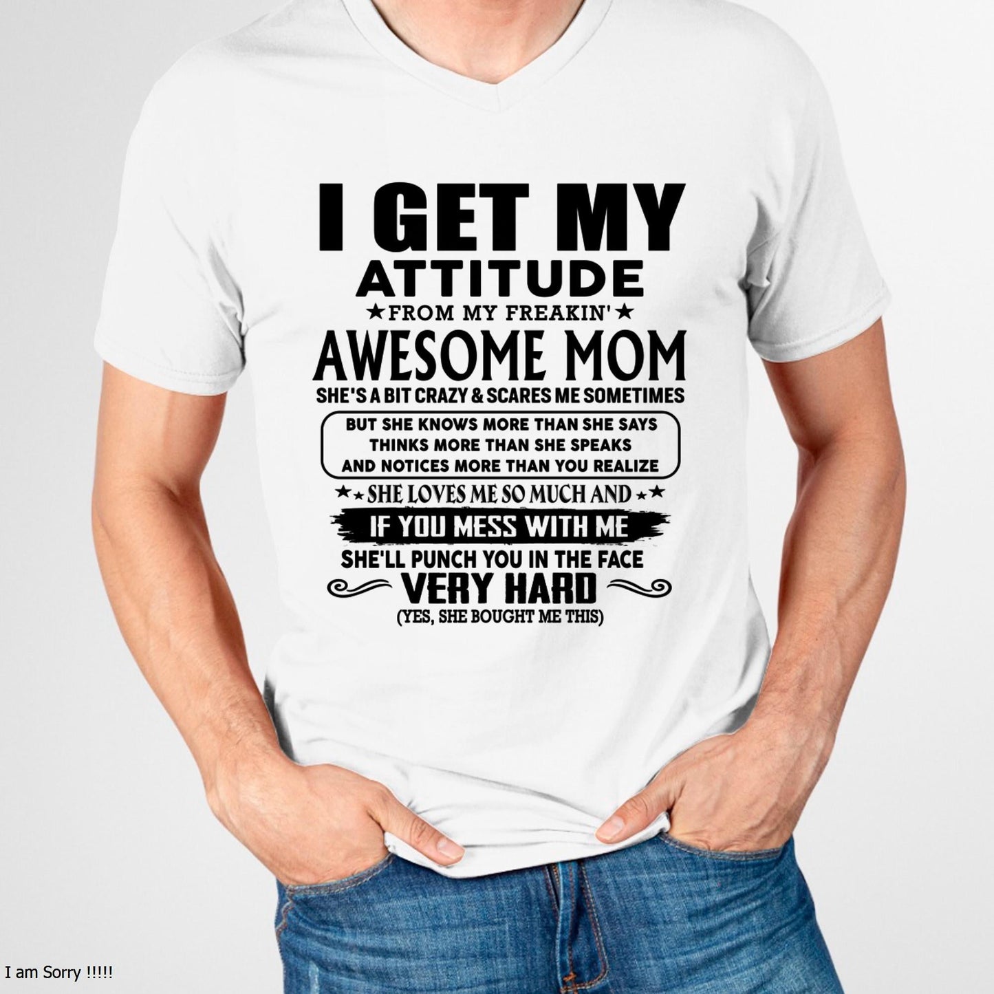 Thanks Mom - I GET MY ATTITUDE FROM MY FREAKIN' AWESOME MOM - Gift for Son and Daughter From Mom - virgo00 (SKU-TMD-CU-00)
