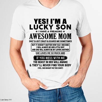 I am Lucky Son - Gift For Son From Mom - virgo00 - (SKU-T1206LMS-00)
