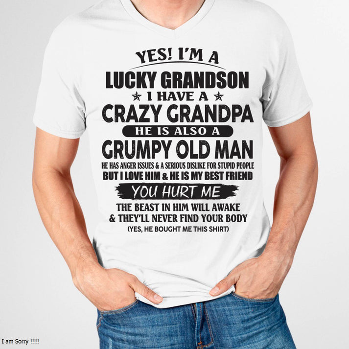 LUCKY GRANDSON OF CRAZY GRANDPA -  PERFECT GIFT FROM GRANDPA - virgo00 (SKU12-145-00)