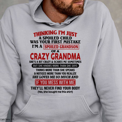 I'M A SPOILED GRANDSON OF A CRAZY GRANDMA - From Grandma - virgo00 (SKU-GMS1-NTT00)